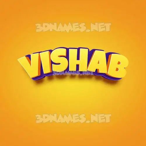 vishab in Orange Toon style - 3D name wallpaper