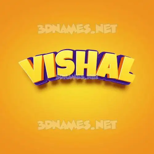 vishal in Orange Toon style - 3D name wallpaper