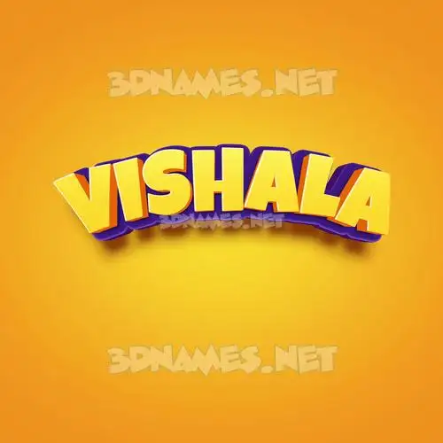 vishala in Orange Toon style - 3D name wallpaper