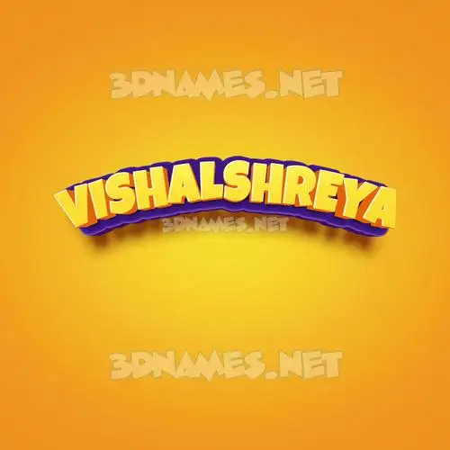 vishalshreya in Orange Toon style - 3D name wallpaper