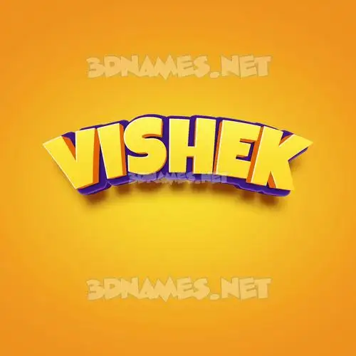 vishek in Orange Toon style - 3D name wallpaper