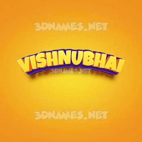 vishnubhai in Orange Toon style - 3D name wallpaper