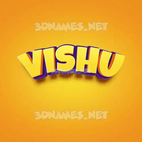 vishu in Orange Toon style - 3D name wallpaper vishu in Orange Toon style - 3D name wallpaper