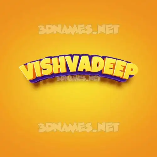 vishvadeep in Orange Toon style - 3D name wallpaper