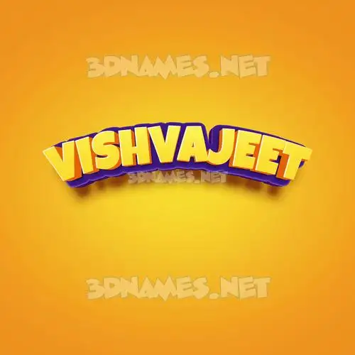 vishvajeet in Orange Toon style - 3D name wallpaper