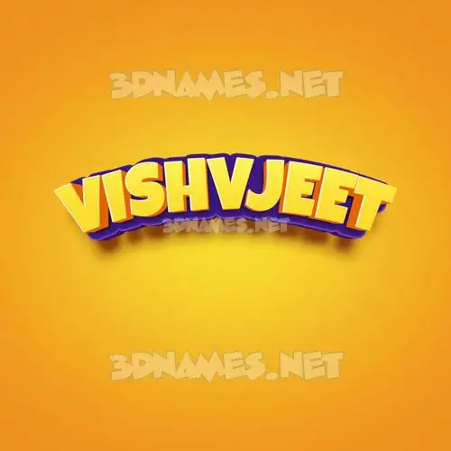 vishvjeet in Orange Toon style - 3D name wallpaper