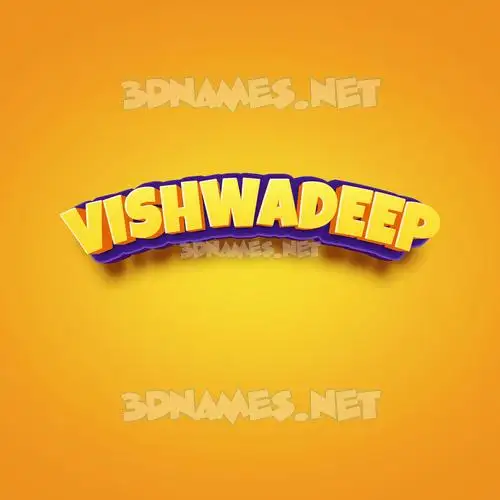 vishwadeep in Orange Toon style - 3D name wallpaper