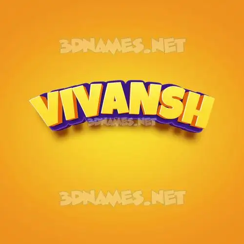 vivansh in Orange Toon style - 3D name wallpaper