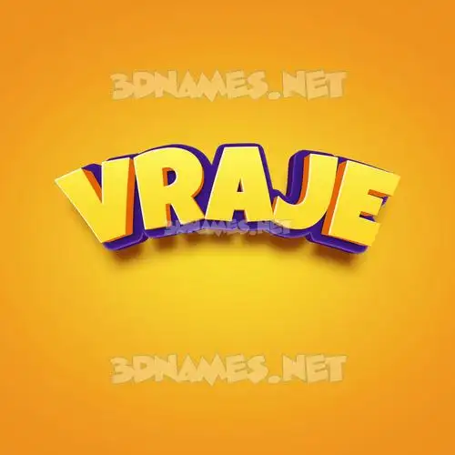 vraje in Orange Toon style - 3D name wallpaper