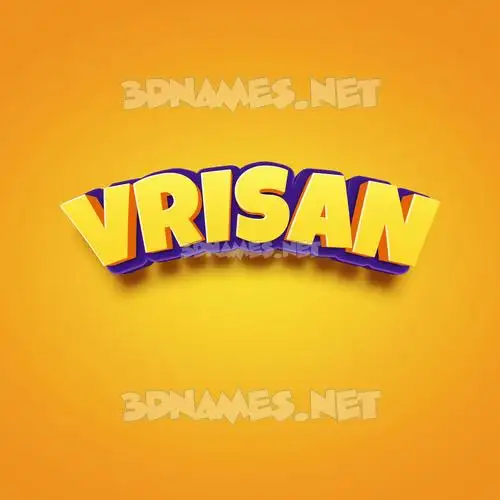 vrisan in Orange Toon style - 3D name wallpaper