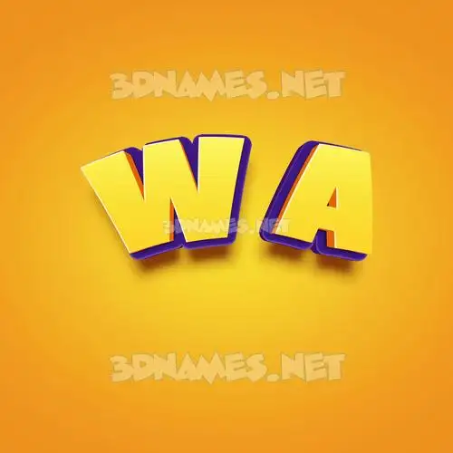 w a in Orange Toon style - 3D name wallpaper w a in Orange Toon style - 3D name wallpaper