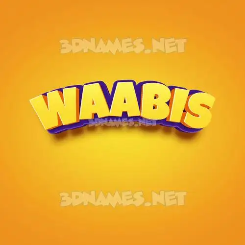 waabis in Orange Toon style - 3D name wallpaper waabis in Orange Toon style - 3D name wallpaper