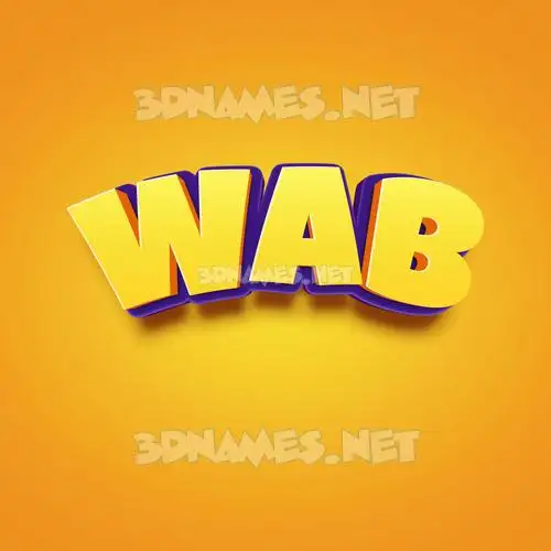 wab in Orange Toon style - 3D name wallpaper wab in Orange Toon style - 3D name wallpaper