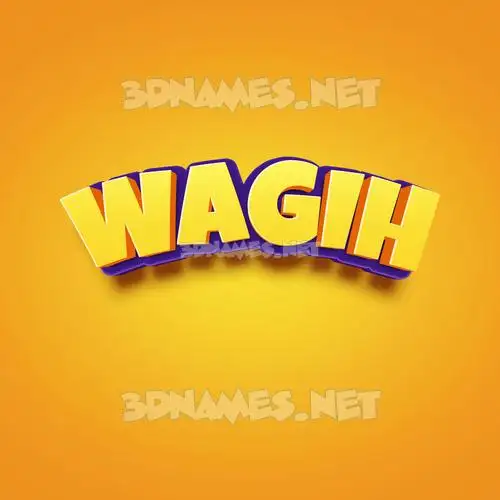 wagih in Orange Toon style - 3D name wallpaper