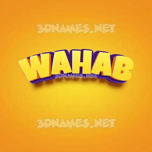 wahab in Orange Toon style - 3D name wallpaper wahab in Orange Toon style - 3D name wallpaper