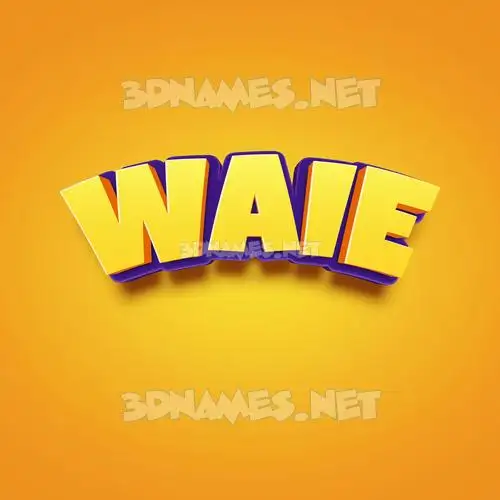 waie in Orange Toon style - 3D name wallpaper waie in Orange Toon style - 3D name wallpaper