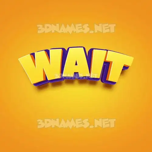 wait in Orange Toon style - 3D name wallpaper wait in Orange Toon style - 3D name wallpaper