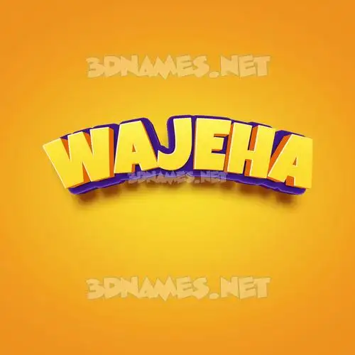 wajeha in Orange Toon style - 3D name wallpaper wajeha in Orange Toon style - 3D name wallpaper