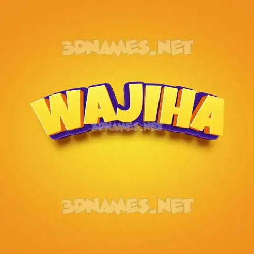 wajiha in Orange Toon style - 3D name wallpaper