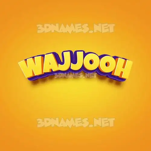 wajjooh in Orange Toon style - 3D name wallpaper