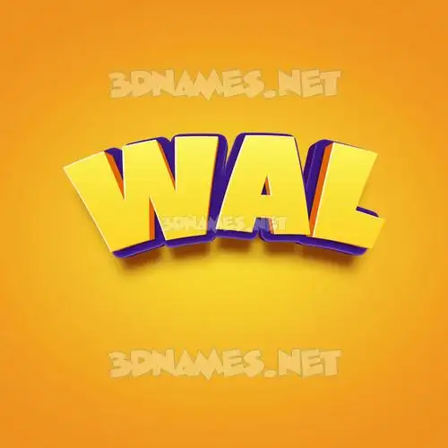wal in Orange Toon style - 3D name wallpaper wal in Orange Toon style - 3D name wallpaper