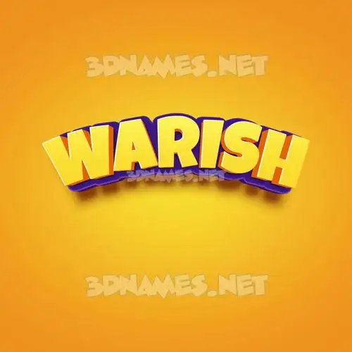 warish in Orange Toon style - 3D name wallpaper