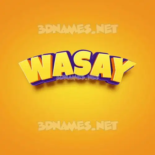 wasay in Orange Toon style - 3D name wallpaper