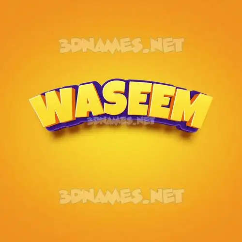 waseem in Orange Toon style - 3D name wallpaper