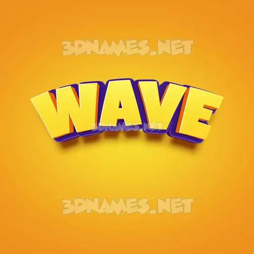 wave in Orange Toon style - 3D name wallpaper