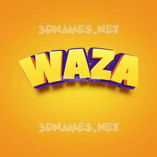 waza in Orange Toon style - 3D name wallpaper