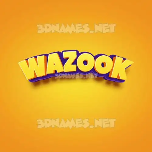 wazook in Orange Toon style - 3D name wallpaper