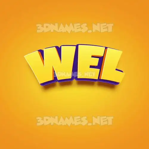 wel in Orange Toon style - 3D name wallpaper wel in Orange Toon style - 3D name wallpaper