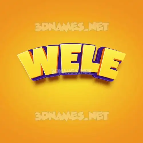 wele in Orange Toon style - 3D name wallpaper wele in Orange Toon style - 3D name wallpaper