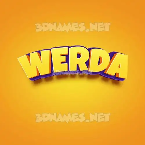 werda in Orange Toon style - 3D name wallpaper werda in Orange Toon style - 3D name wallpaper