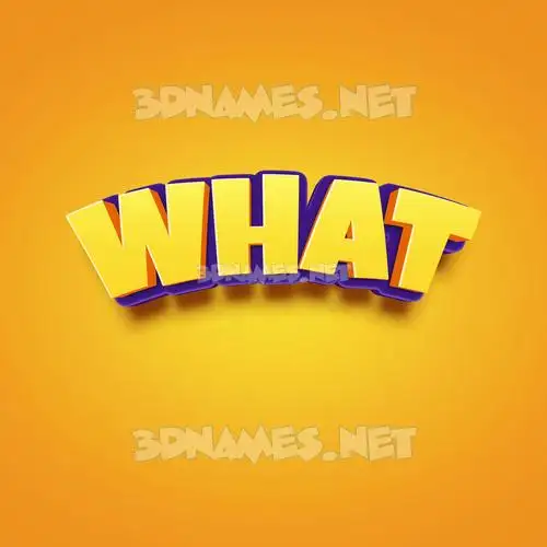 what in Orange Toon style - 3D name wallpaper