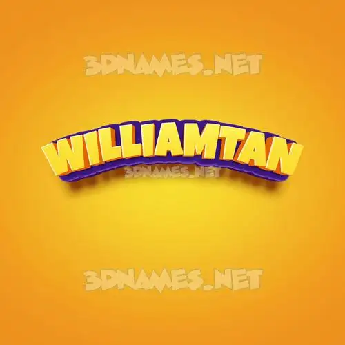 williamtan in Orange Toon style - 3D name wallpaper
