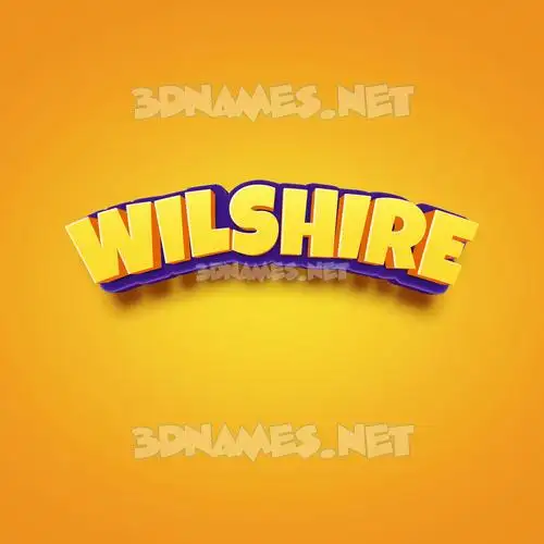 wilshire in Orange Toon style - 3D name wallpaper