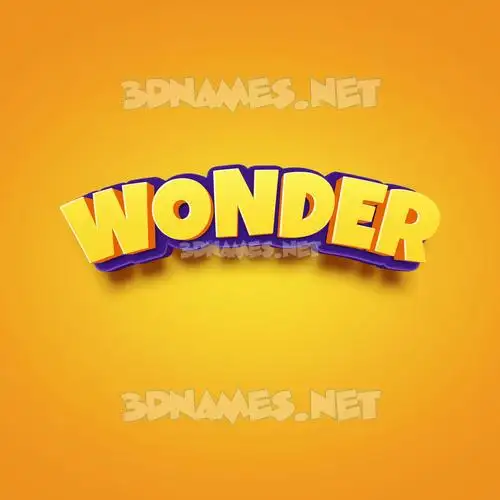 wonder in Orange Toon style - 3D name wallpaper wonder in Orange Toon style - 3D name wallpaper