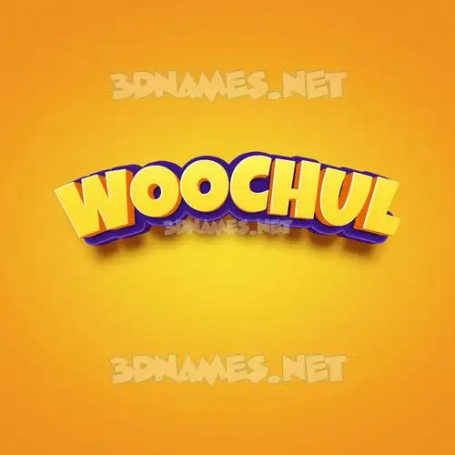 woochul in Orange Toon style - 3D name wallpaper