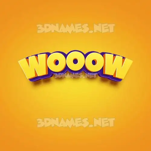 wooow in Orange Toon style - 3D name wallpaper wooow in Orange Toon style - 3D name wallpaper