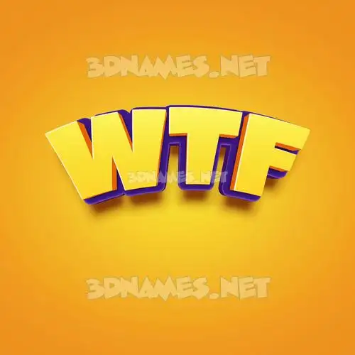 wtf in Orange Toon style - 3D name wallpaper