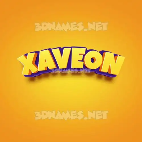 xaveon in Orange Toon style - 3D name wallpaper