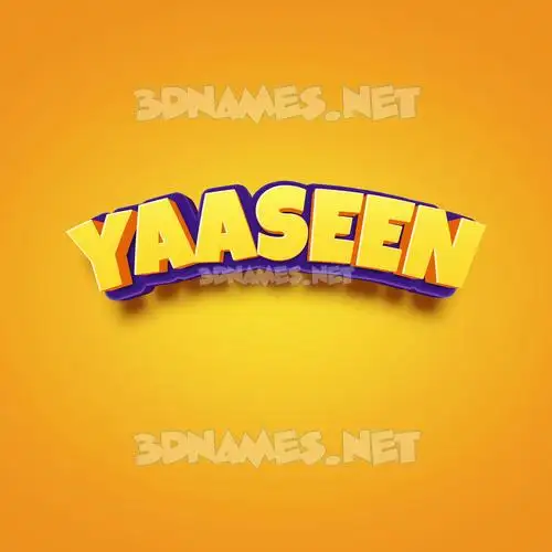 yaaseen in Orange Toon style - 3D name wallpaper