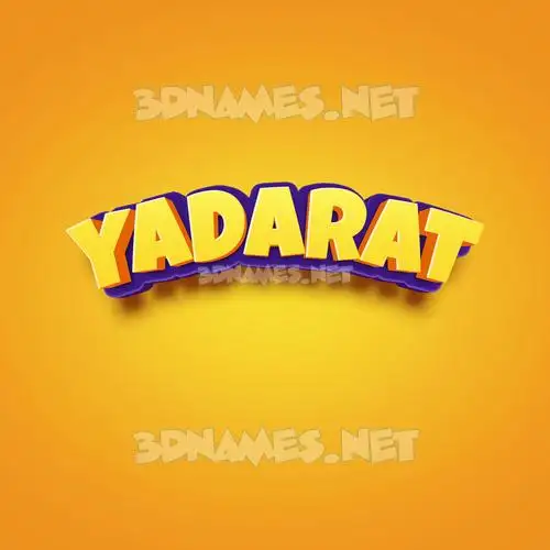 yadarat in Orange Toon style - 3D name wallpaper