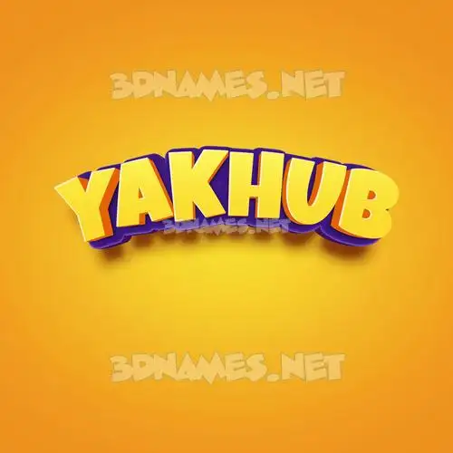 yakhub in Orange Toon style - 3D name wallpaper yakhub in Orange Toon style - 3D name wallpaper