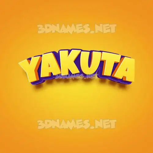 yakuta in Orange Toon style - 3D name wallpaper