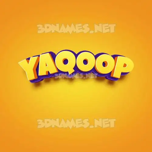 yaqoop in Orange Toon style - 3D name wallpaper