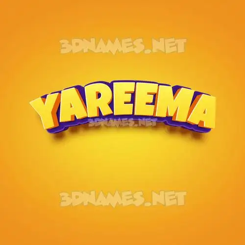 yareema in Orange Toon style - 3D name wallpaper
