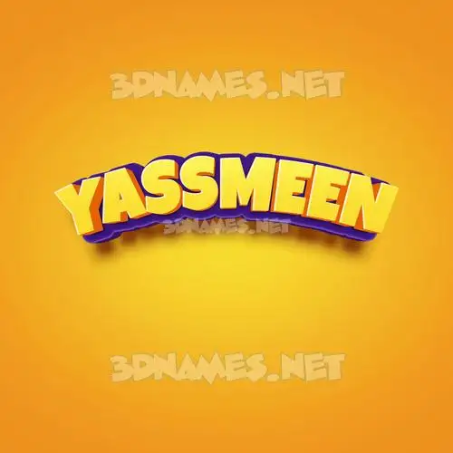 yassmeen in Orange Toon style - 3D name wallpaper