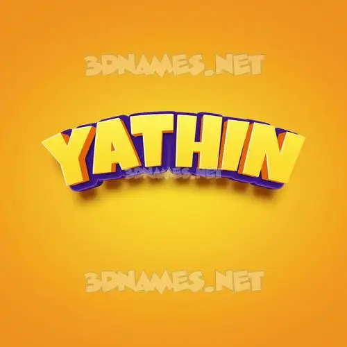 yathin in Orange Toon style - 3D name wallpaper